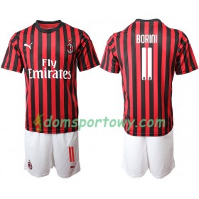 Koszulka AC Milan BORINI 11 Dziecięcy Domowe Koszulki Piłkarskie 2019-2020 Krótki Rękaw